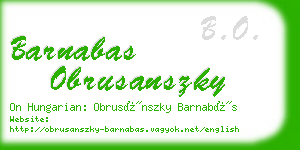 barnabas obrusanszky business card